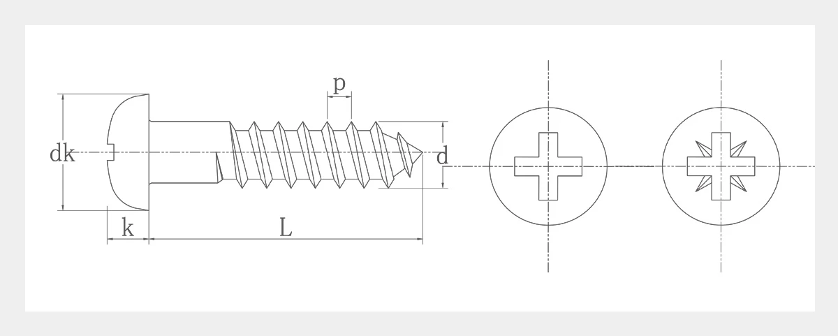Pan Head Phillips Wood Screws 2D